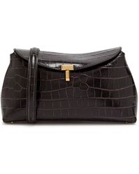 TOTEME - T-Lock Crocodile-Embossed Leather Clutch - Lyst