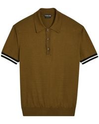 Tom Ford - Striped-Trim Cotton And Silk-Blend Polo Shirt - Lyst