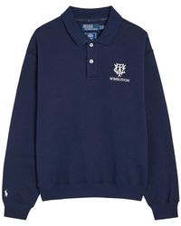 Polo Ralph Lauren - Embroidered Cotton-Blend Polo Sweatshirt - Lyst