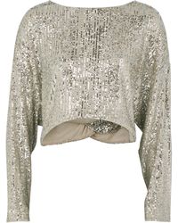 In the mood for love - Coco Cropped Sequin Top - Lyst