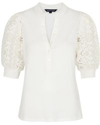 Veronica Beard - Coralee Lace And Cotton Top - Lyst