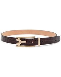 Victoria Beckham - Dorian Pin Buckle Crocodile-Effect Leather Belt - Lyst