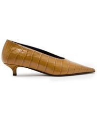 TOTEME - 35 Crocodile-Effect Leather Pumps - Lyst