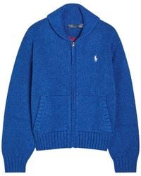Polo Ralph Lauren - Logo-Embroidered Hooded Cotton-Knit Jumper - Lyst