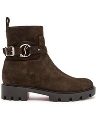 Christian Louboutin - Dianouchette Lug Suede Ankle Boots - Lyst