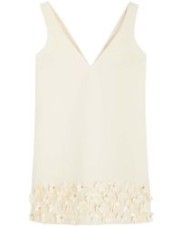 Self-Portrait - Crystal And Faux-Pearl Embellished Crepe Mini Dress - Lyst