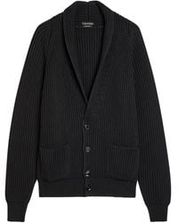 Tom Ford - Shawl-Lapel Ribbed Wool And Silk-Blend Cardigan - Lyst