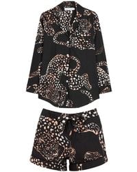 Desmond & Dempsey - The Jag Printed Cotton Pyjama Set - Lyst