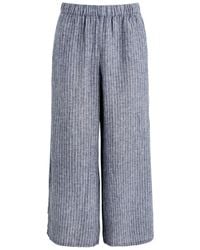Eileen Fisher - Striped Wide-Leg Linen Trousers - Lyst
