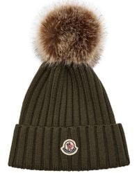 Moncler - Ribbed Wool Bobble Hat - Lyst