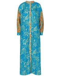 Hannah Artwear - Sierra Printed Silk Midi Dress - Lyst
