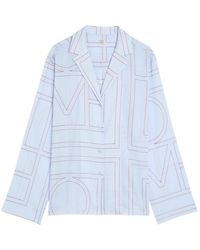 TOTEME - Logo-Monogrammed Cotton-Blend Pyjama Shirt - Lyst