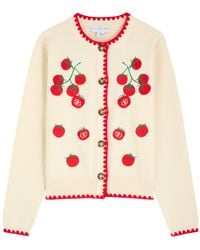 Never Fully Dressed - Tomato Embroidered Knit Cardigan - Lyst