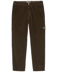 Stone Island - Straight-Leg Corduroy Trousers - Lyst