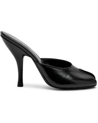 Jude - Date 105 Peep-Toe Leather Mules - Lyst