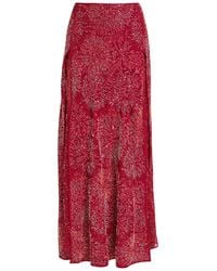 Rabanne - Bead-Embellished Chiffon Maxi Skirt - Lyst