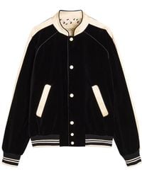 Valentino Garavani - Satin-Trim Velvet Bomber Jacket - Lyst