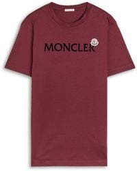 Moncler - Logo Badge Cotton T-Shirt - Lyst