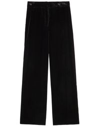 Veronica Beard - Alex Wide-Leg Velour Trousers - Lyst