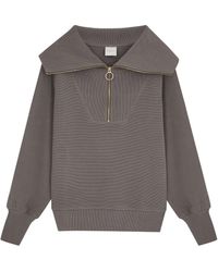 Varley - Vine Ribbed Jersey Half-Zip Sweatshirt - Lyst