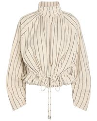 Free People - Devon Balloon Striped Cotton Jacket - Lyst