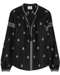 Isabel Marant - Rodis Floral-Embroidered Silk Blouse - Lyst