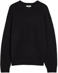 FRAME - Suede Patch Wool-Blend Jumper - Lyst