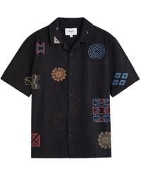 Wax London - Didcot Embroidered Cotton-Blend Shirt - Lyst