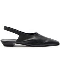 KHAITE - Cecilia Grained Leather Slingback Flats - Lyst