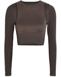 On Shoes - Studio Ribbed-Jacquard Stretch-Knit Crop Top - Lyst