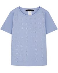 Marina Rinaldi - Garabba Embellished Stretch-cotton T-shirt - Lyst