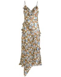 Veronica Beard - Avenal Floral-Print Silk Midi Dress - Lyst