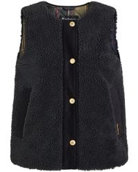 Barbour - Dulsie Corduroy-Trim Fleece Gilet - Lyst