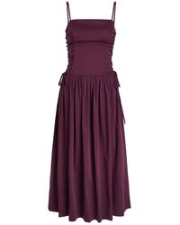 solid lace mini dress Solid Color Lace-Up Pleated Sleeveless Mini Dress, Royal Blue / L main image 0