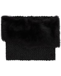 Gushlow & Cole Shearling And Hand Knit Snood - Black
