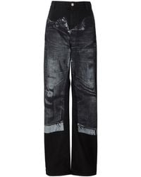 Jean Paul Gaultier - Denim Trompe L'oeil Wide-leg Jeans - Lyst