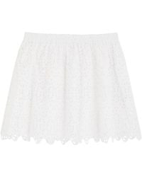 FRAME - The Deco Eyelet-Embroidered Cotton Mini Skirt - Lyst