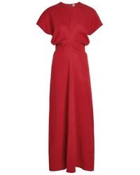 TOTEME - Fitted-Waist Wool Midi Dress - Lyst