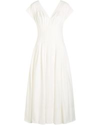 Jonathan Simkhai - Nina Pleated Cotton-Blend Poplin Midi Dress - Lyst