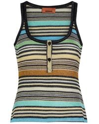Missoni - Striped Metallic-Knit Tank Top - Lyst