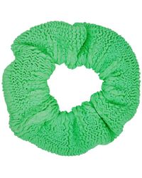 Hunza G Neon Green Seersucker Scrunchie