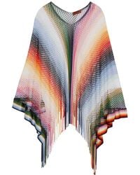 Missoni Striped Open-knit Poncho - Multicolour