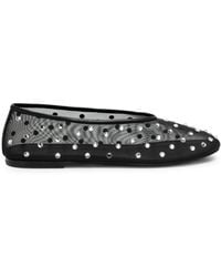 KHAITE - Marcy Crystal-Embellished Mesh Ballet Flats - Lyst