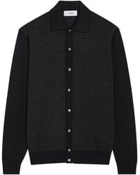 Lardini - Houndstooth Wool Cardigan - Lyst