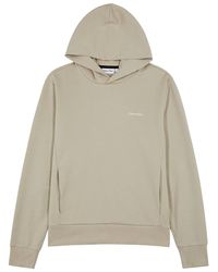Calvin Klein - Logo-print Hooded Cotton-blend Sweatshirt - Lyst