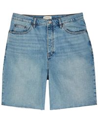 FRAME - Baggy Denim Shorts - Lyst