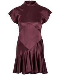 De La Vali - Alizee Panelled Silk-Blend Mini Dress - Lyst