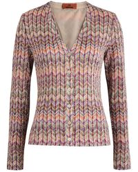Missoni - Zigzag Sequin-Embellished Cotton-Blend Cardigan - Lyst
