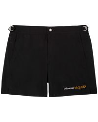 Alexander McQueen - Logo-Embroidered Shell Swim Shorts - Lyst