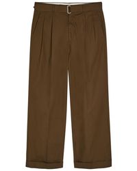Officine Generale - Evans Belted Cotton-Poplin Trousers - Lyst